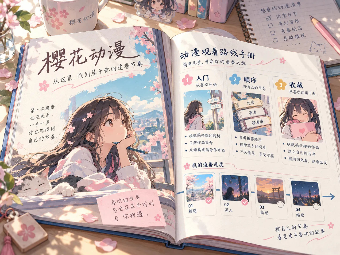 动画观看主题插画